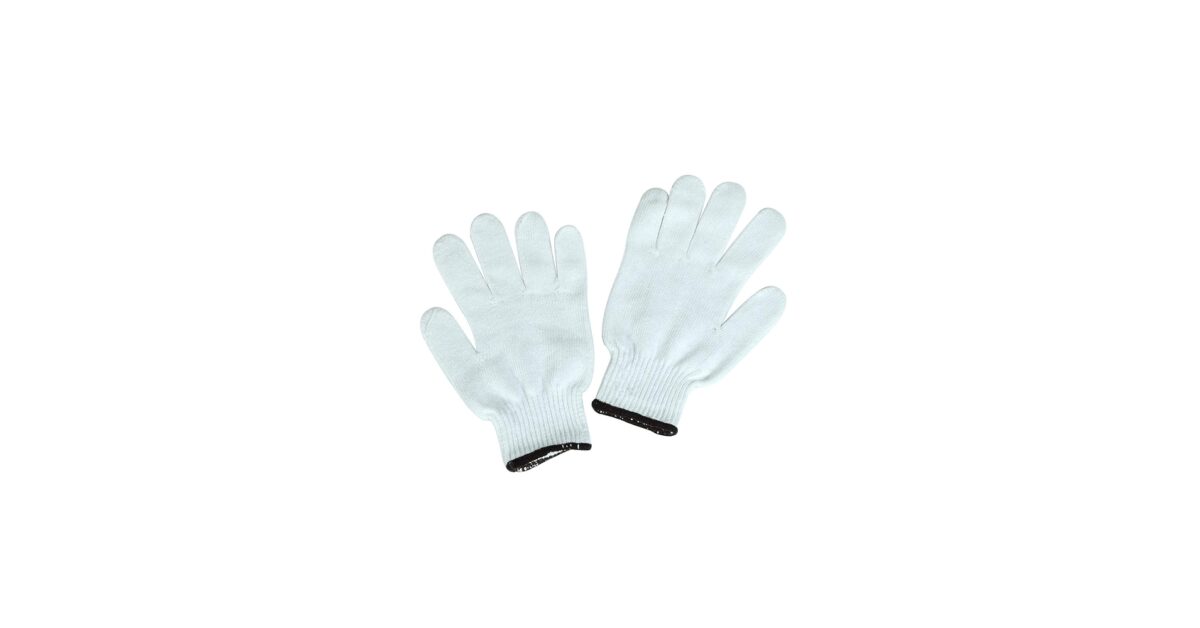 Dozen cotton gloves with rubber - Image 1