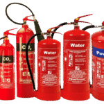 Powder, foam and carbon dioxide extinguishers